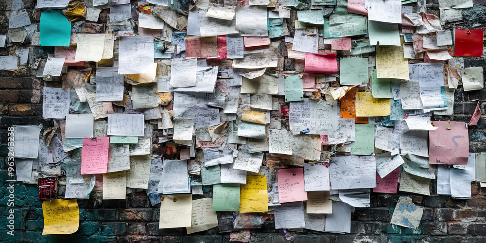 Wailing Wall of Information: A jumbled mess of sticky notes and printed ...