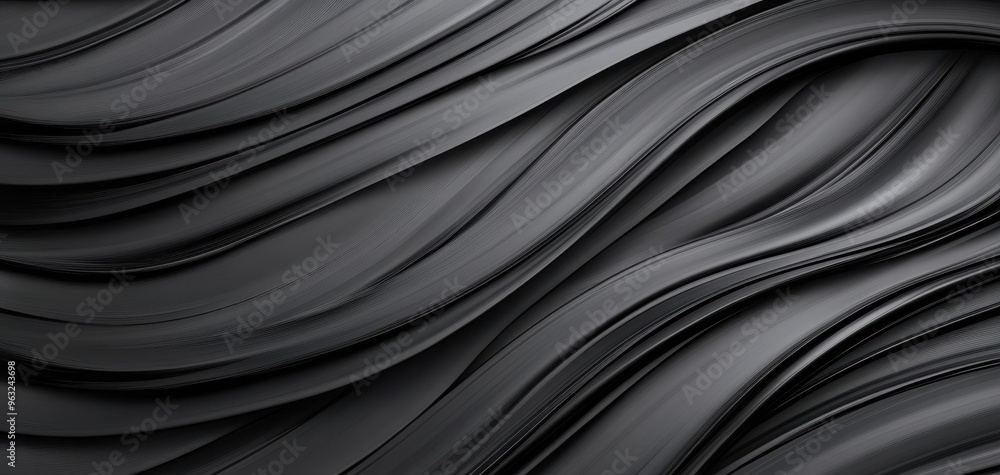 Fototapeta premium A black and white image of a wave with a black background