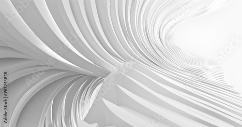 A flowing abstract design in white, showcasing smooth curves and layered textures.