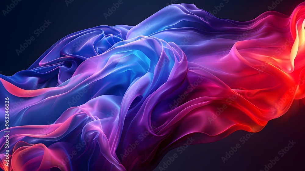 Obraz premium Dynamic Colorful Fluid Waves Abstract Background Design Texture | AI Generated