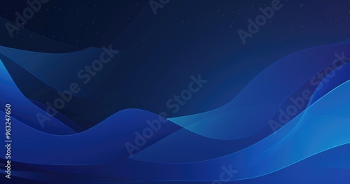A smooth gradient of blue waves creating a serene and calming background.