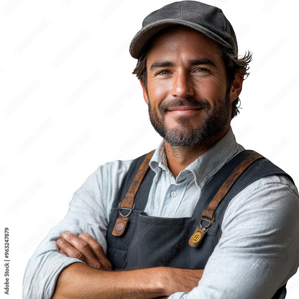 Cashier Man isolated on a transparent background png file no background - handsome png file