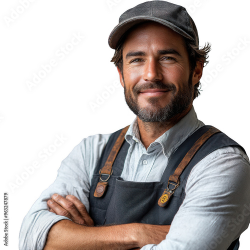 Obraz na płótnie Cashier Man isolated on a transparent background png file no background - handsome png file w salonie