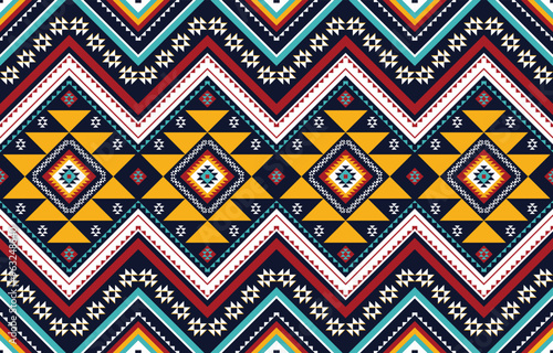 Decorative abstract geometrical ethnic oriental pattern traditional. Abstract ethnic background Design for carpet, wallpaper, clothing, wrapping, batik, fabric, and traditional print vector. 