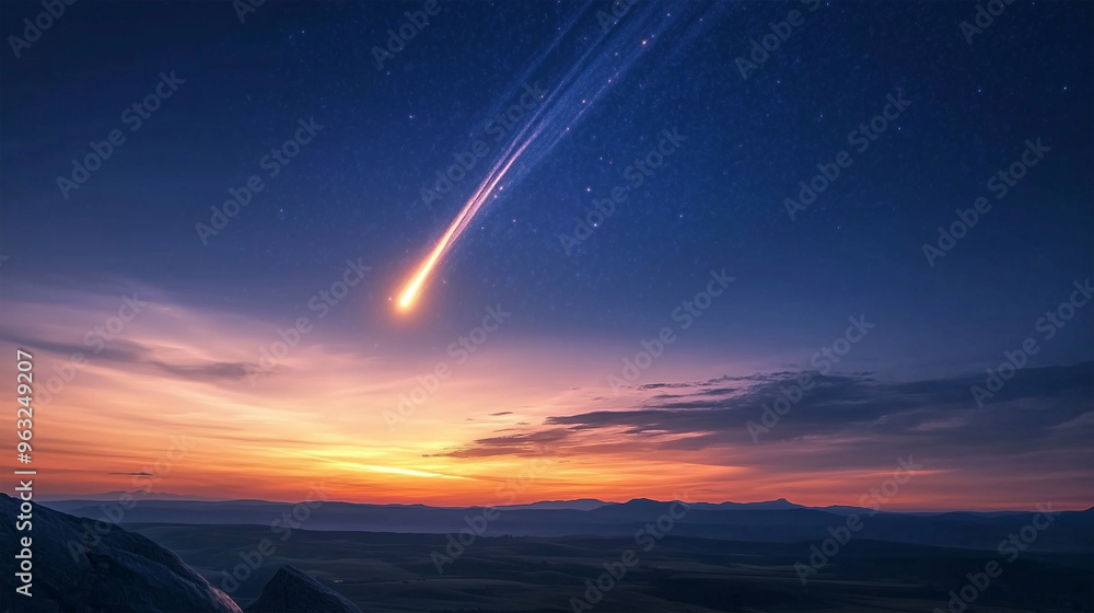 Obraz premium Shooting Star at Dawn