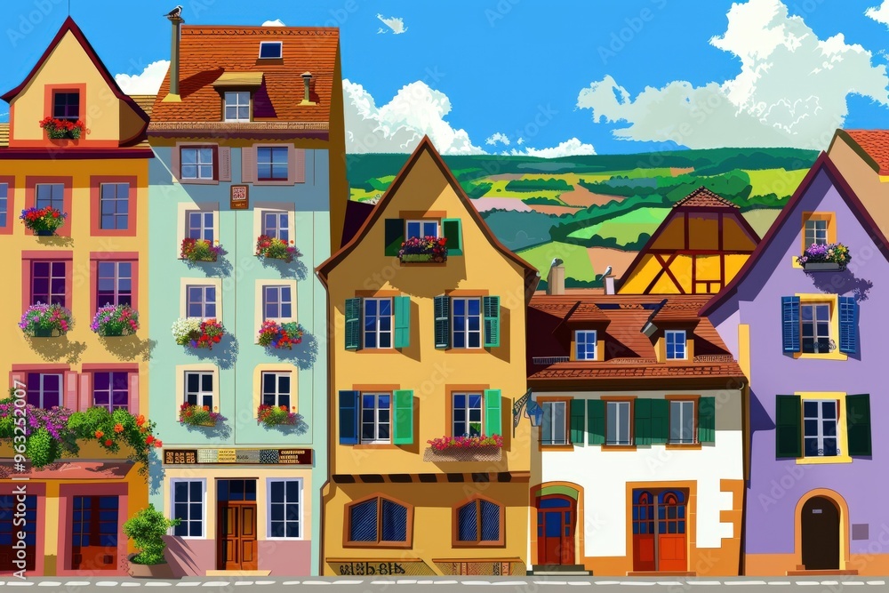 gable of a traditional half-timbered house in Marbach, Germany. Beautiful simple AI generated image gable of a traditional half-timbered house in Marbach, Germany. Beautiful simple AI generated image