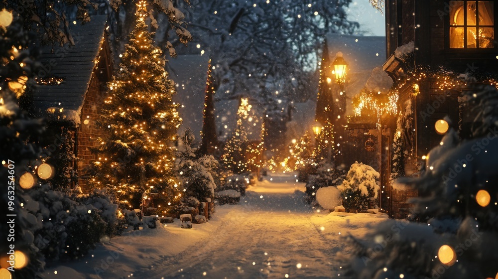 Snowy Christmas Eve in a Cozy Village Snowy Christmas Eve in a Cozy Village