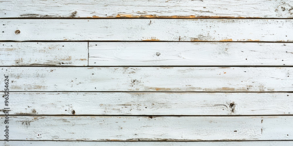 Obraz premium Textured white wooden planks used as a background.