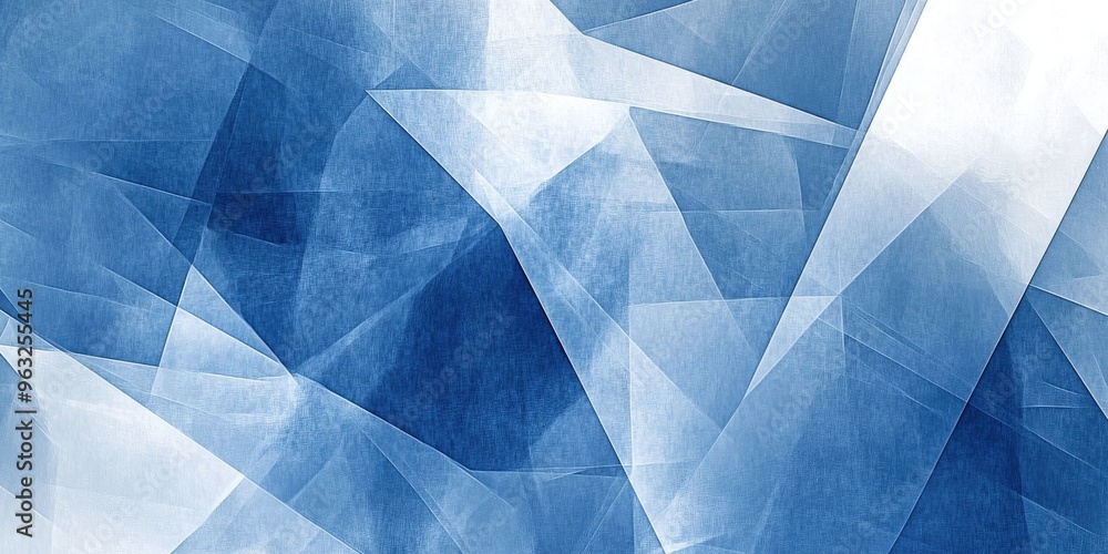 Modern abstract blue design with layered textured white transparent shapes in geometric forms. Modern abstract blue design with layered textured white transparent shapes in geometric forms.