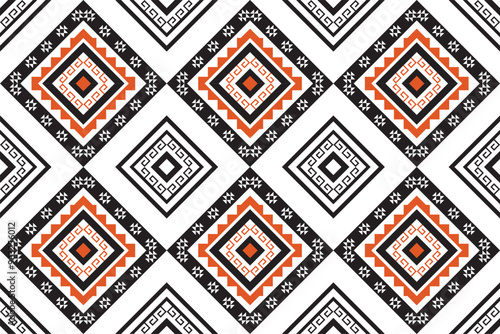 Wallpaper Mural Geometric ethnic oriental seamless pattern traditional design. Design for background, carpet, wallpaper, clothing, fabric. Vector illustration. embroidery style. Abstract background. Boho motif. Torontodigital.ca