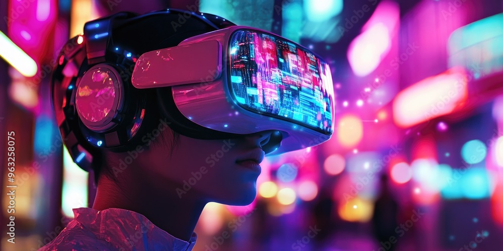 Mixed media experience of a virtual technology world blending reality and digital elements. Mixed media experience of a virtual technology world blending reality and digital elements.