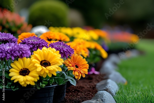 Wallpaper Mural Beautiful garden, blooming flowers, vibrant life celebrates the cycle of growth and renewal in nature Torontodigital.ca