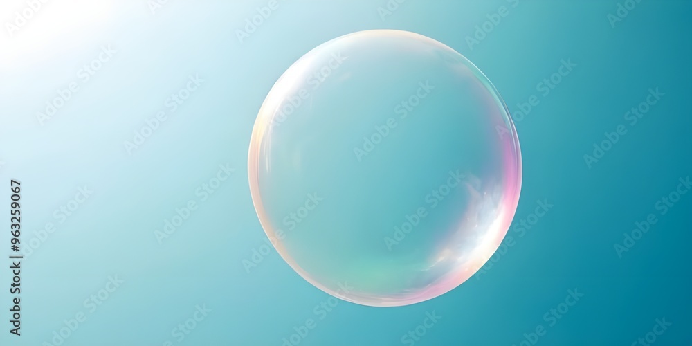 Colorful bubbles floating against a soft blue background, showcasing varied sizes, background Colorful bubbles floating against a soft blue background, showcasing varied sizes, background