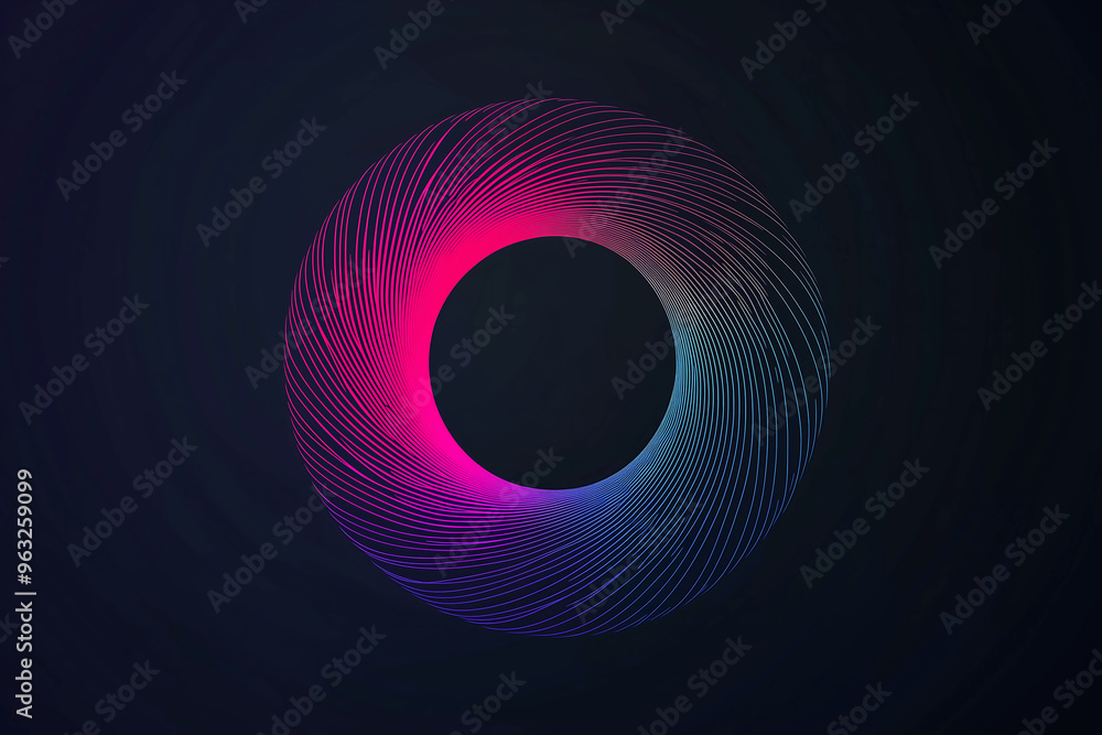 Abstract Neon Circle in Gradient Hues of Pink, Purple, and Blue, Creating a Futuristic Digital Design Abstract Neon Circle in Gradient Hues of Pink, Purple, and Blue, Creating a Futuristic Digital Design