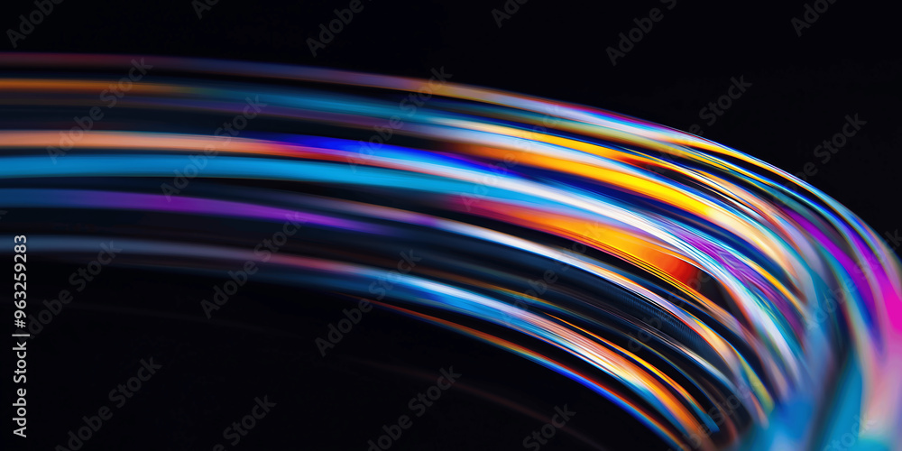 Abstract Motion of Neon Light Streaks in Blue, Purple, and Yellow Tones Creating a Futuristic Glow Abstract Motion of Neon Light Streaks in Blue, Purple, and Yellow Tones Creating a Futuristic Glow