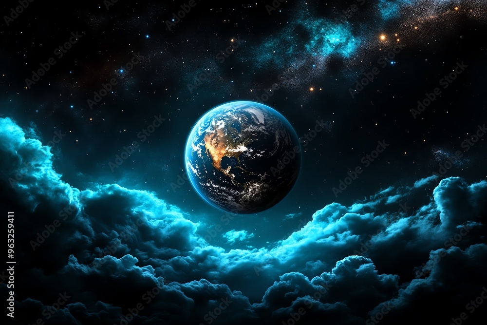 Beautiful starry night, quiet darkness, cosmic wonder invites contemplation of the mysteries of the universe Beautiful starry night, quiet darkness, cosmic wonder invites contemplation of the mysteries of the universe