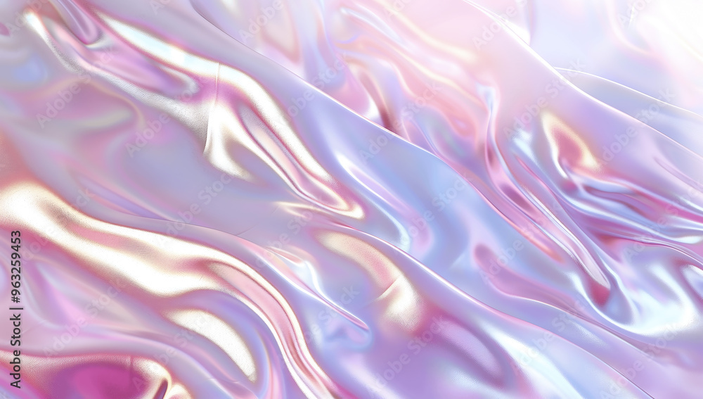 Abstract Pastel Iridescent Fabric Creating a Flowing and Dreamlike Visual Effect Abstract Pastel Iridescent Fabric Creating a Flowing and Dreamlike Visual Effect