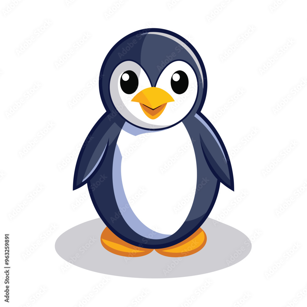 Cartoon Penguin with Big Eyes and a Smiling Face Cartoon Penguin with Big Eyes and a Smiling Face