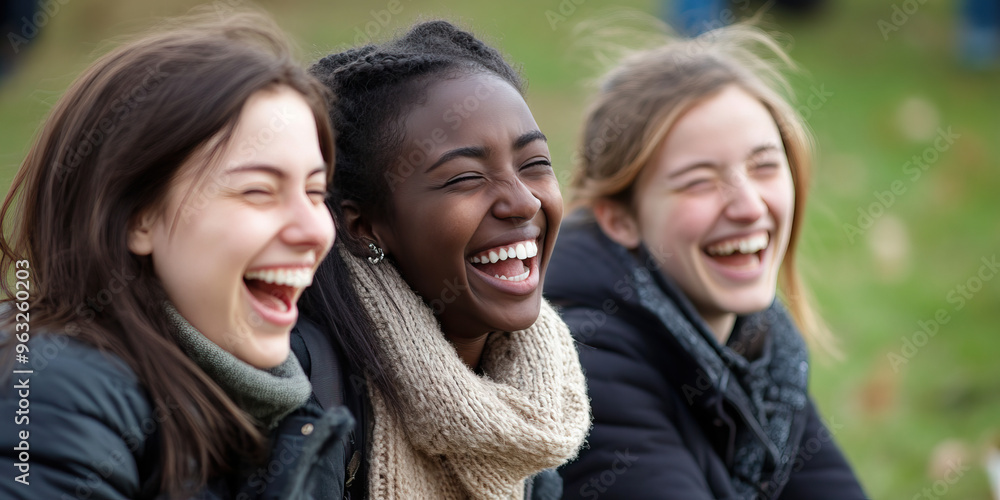 Stifled Laughter: Friends sitting in a park, suppressing giggles amidst awkward silences. Stifled Laughter: Friends sitting in a park, suppressing giggles amidst awkward silences.