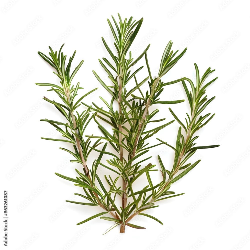 Fototapeta premium Rosemary Plant Branch Isolated on White Background Image