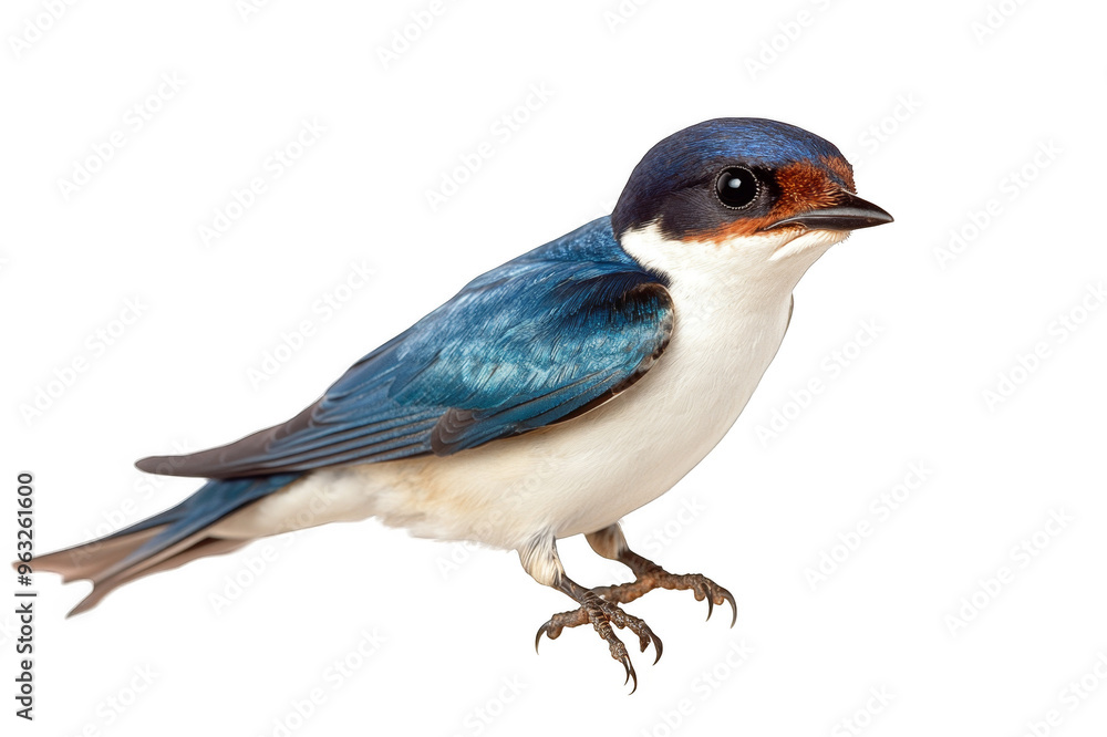 Fototapeta premium Small sitting bird on transparent background