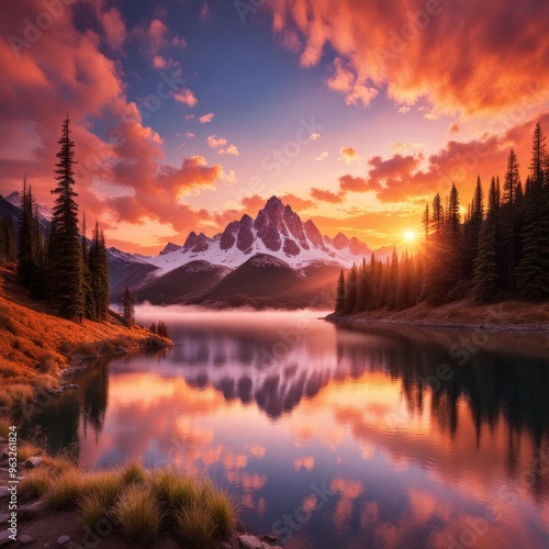 Wallpaper Mural Sunrise in the mountains Torontodigital.ca