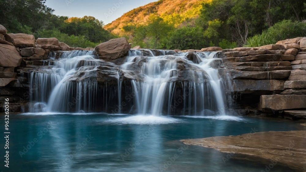 stock photography waterfall pool with a morning view stock photography waterfall pool with a morning view