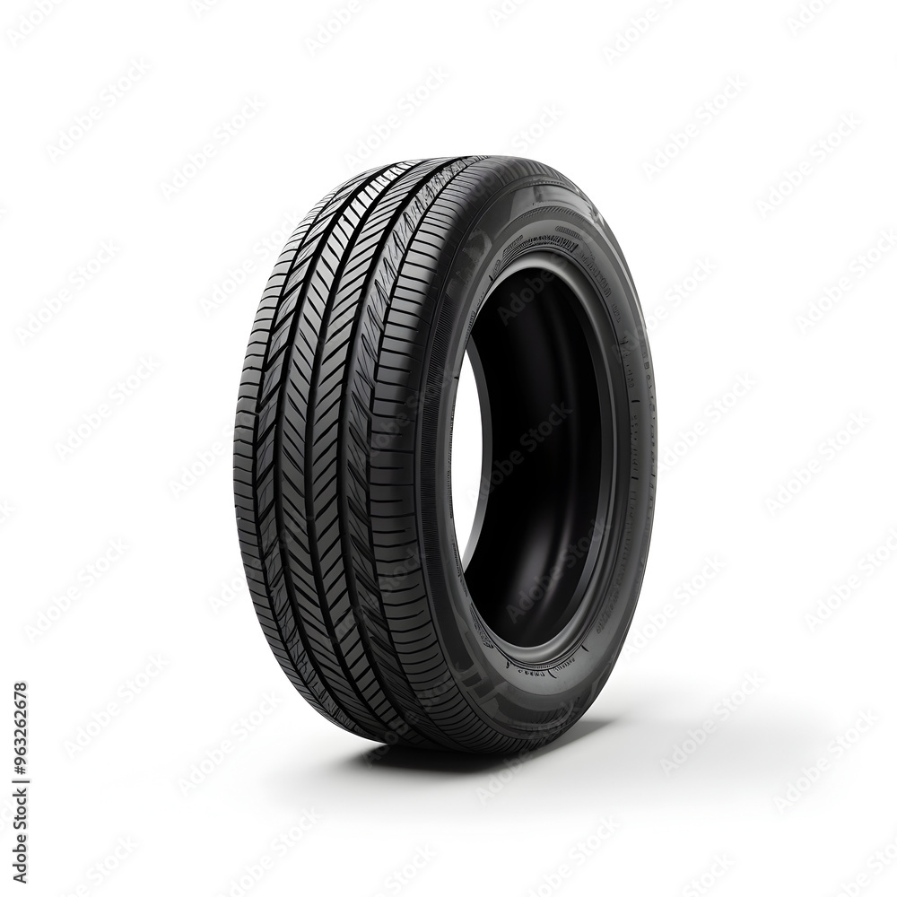 Isolated Black Automotive Tire on White Studio Background Isolated Black Automotive Tire on White Studio Background