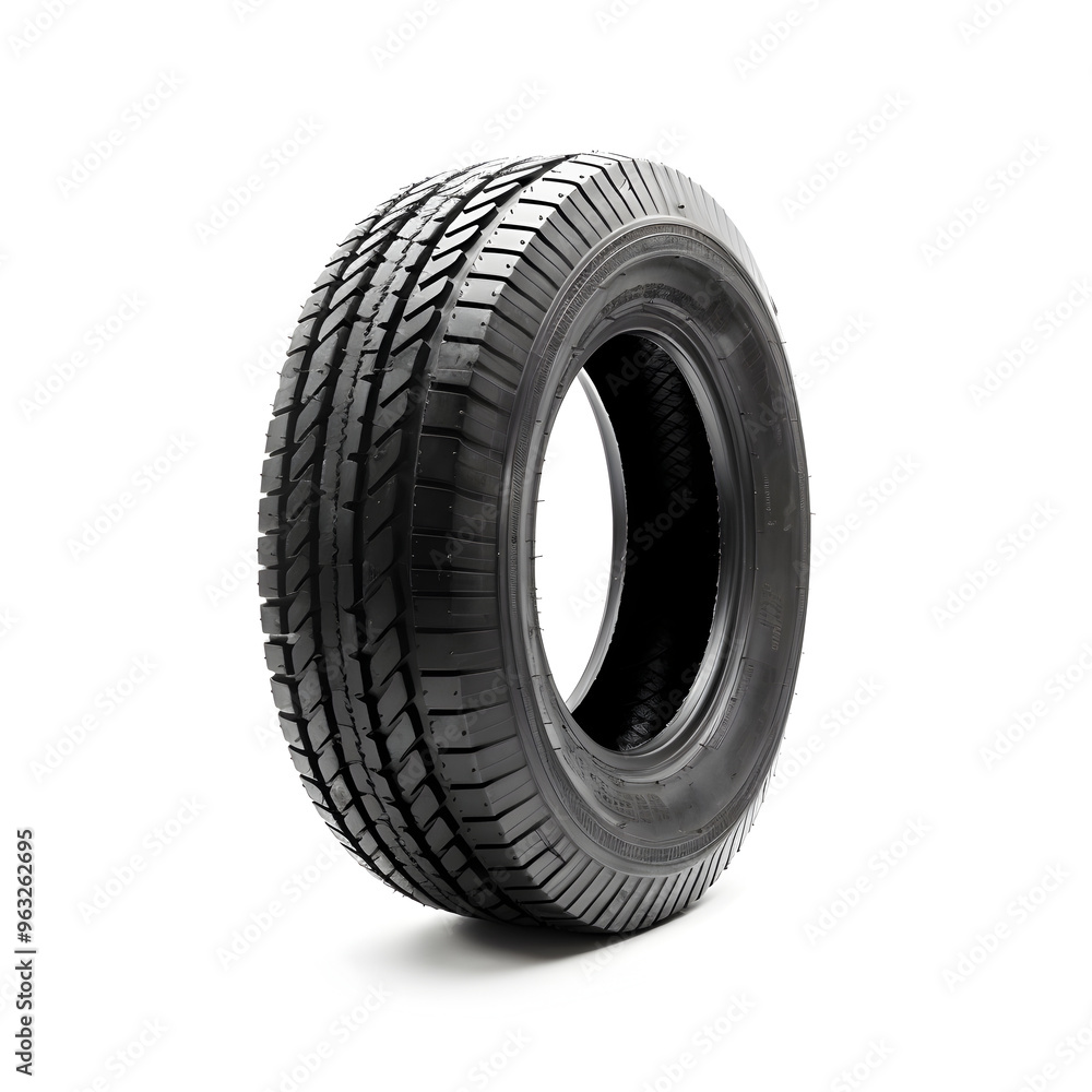 Closeup View of Isolated Automotive Rubber Tire on White Background Closeup View of Isolated Automotive Rubber Tire on White Background