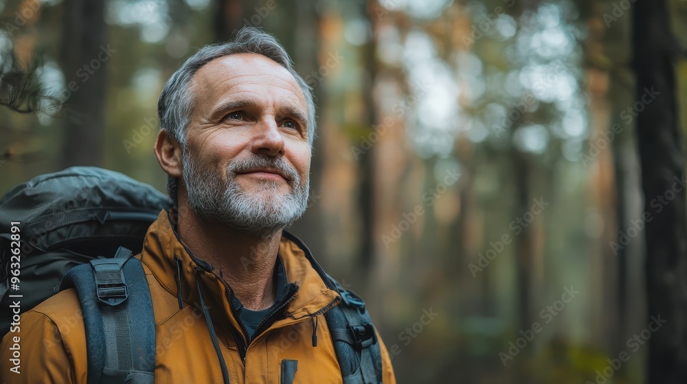 Embracing Resilience: Middle-Aged Caucasian Man Rediscovering Mental Health in Serene Forest Environment Embracing Resilience: Middle-Aged Caucasian Man Rediscovering Mental Health in Serene Forest Environment