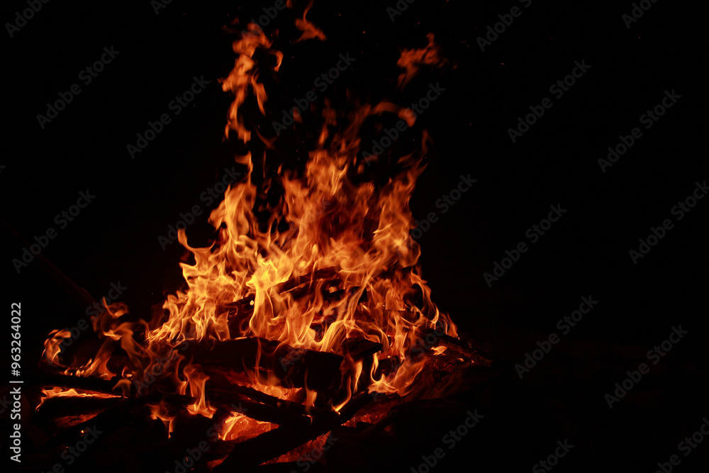 Obraz premium fire in the fireplace
