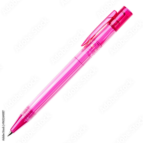 Pink Transparent Pen Illustration, Office Supply Artwork, Stationery Clip Art, Back to School Graphic, Writing Tool Drawing