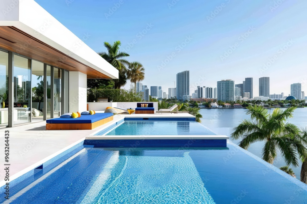 Eco-friendly beach house with sustainable design.. Beautiful simple AI generated image Eco-friendly beach house with sustainable design.. Beautiful simple AI generated image