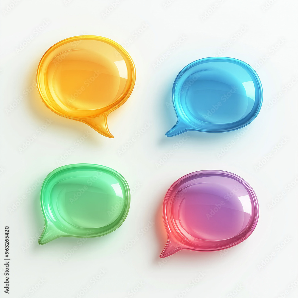 icon of chat bubbles on white background, abstract colorful bubble, 3d bubble icon of chat bubbles on white background, abstract colorful bubble, 3d bubble