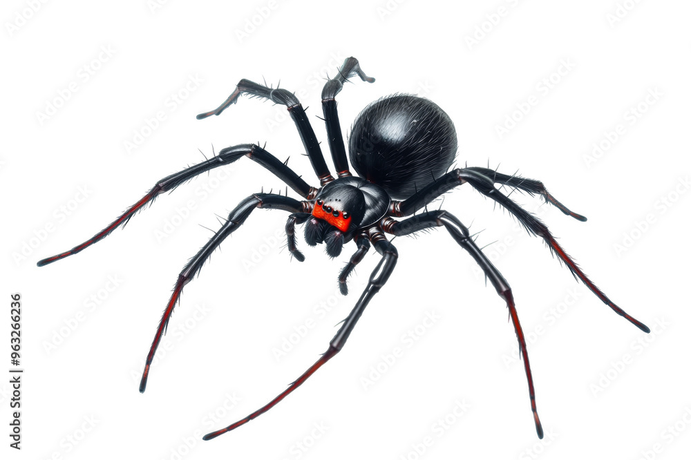 Scary black tarantula spider on transparent background Scary black tarantula spider on transparent background