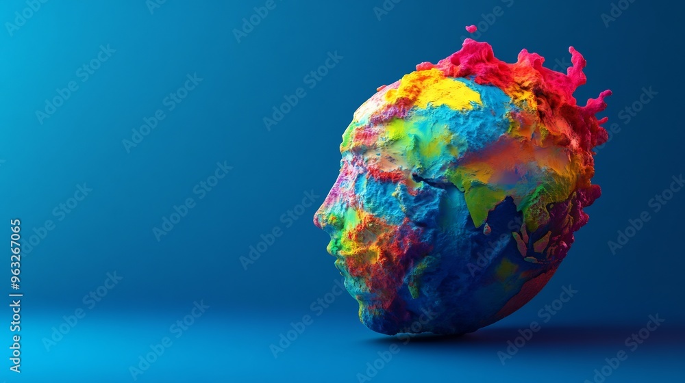 Fototapeta premium Abstract Colorful Earth Portrait