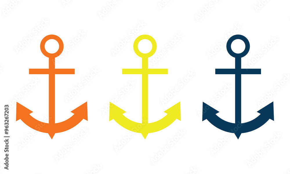Anchor icon. Anchor in sea. Nautical symbol. Simple anchor flat style . isolated on white background. Vector illustration. EPS 10 Anchor icon. Anchor in sea. Nautical symbol. Simple anchor flat style . isolated on white background. Vector illustration. EPS 10