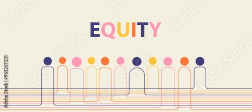 Equity abstract banner for disability and gender equality. Social justice and employment equity minimalism illustration
