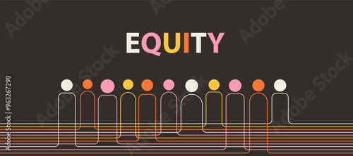 Equity abstract banner for disability and gender equality. Social justice and employment equity minimalism illustration