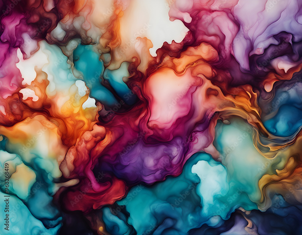 Fototapeta premium Alcohol ink texture. Fluid ink abstract background. art for design background.