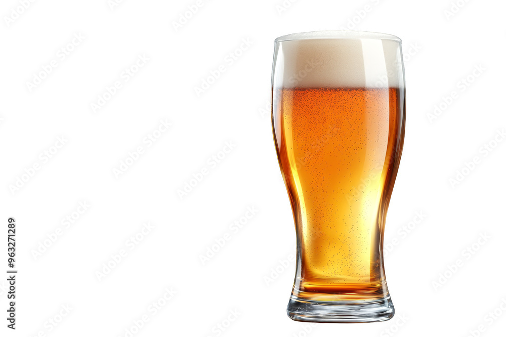 Glass of foamy beer on transparent background Glass of foamy beer on transparent background