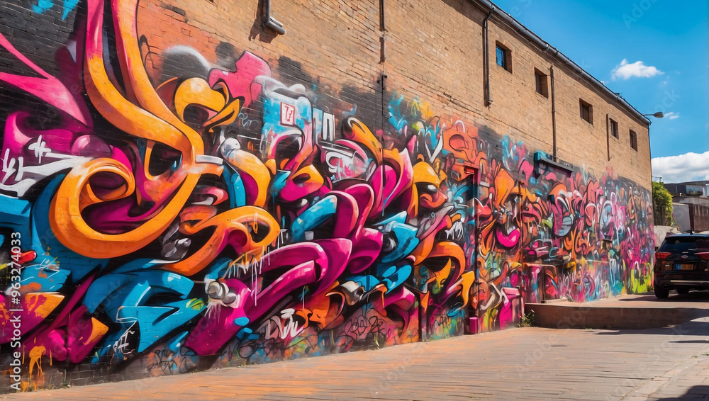 Fototapeta premium Vibrant and Colorful Graffiti on a City Wall