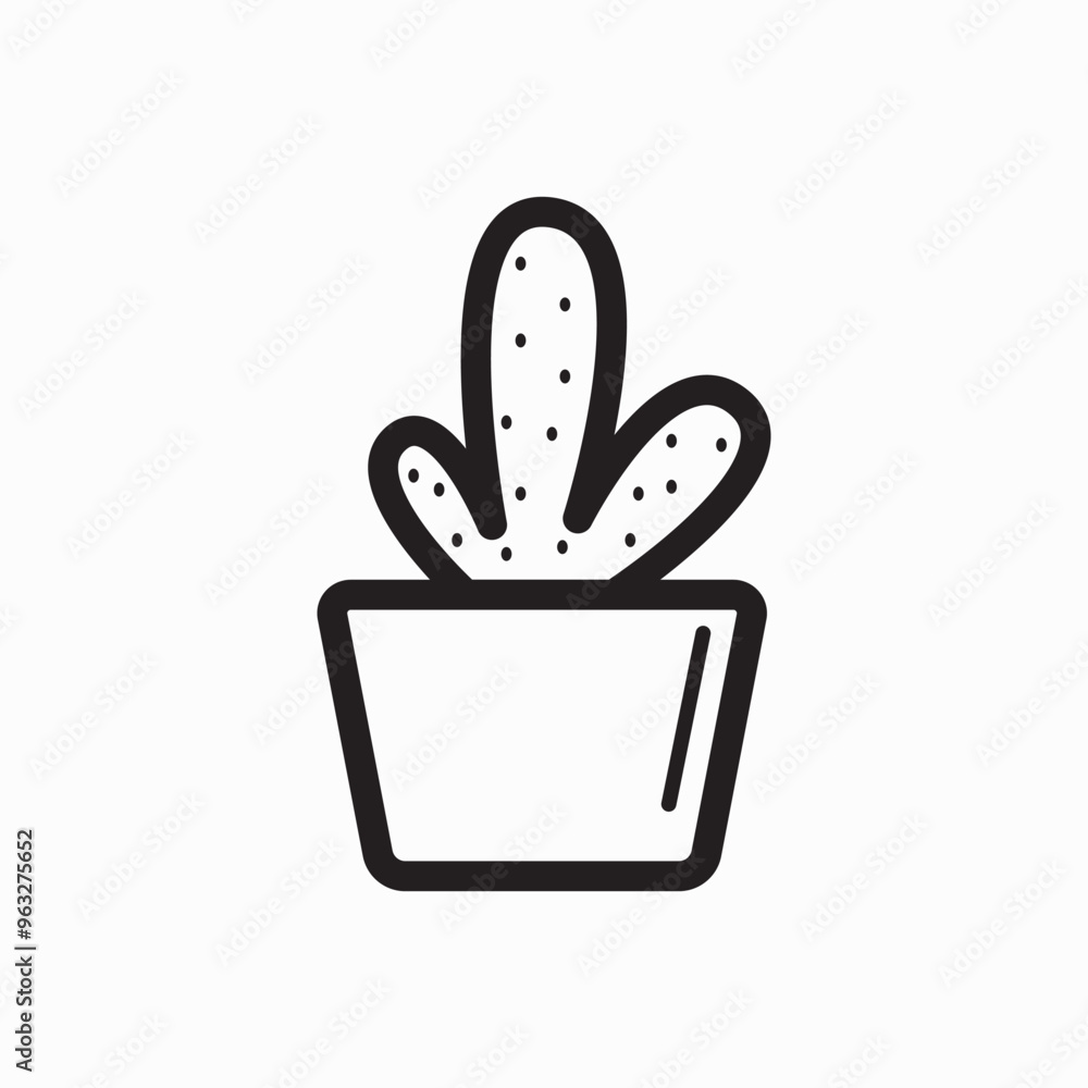 Cactus in pot line icon. Flower, blossom, spiny. Houseplant concept. Vector illustration can be used for topics like succulent, gardening, plant Cactus in pot line icon. Flower, blossom, spiny. Houseplant concept. Vector illustration can be used for topics like succulent, gardening, plant