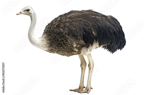 Full-length ostrich on a transparent background photo