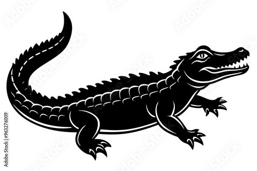 Alligator silhouette vector illustration