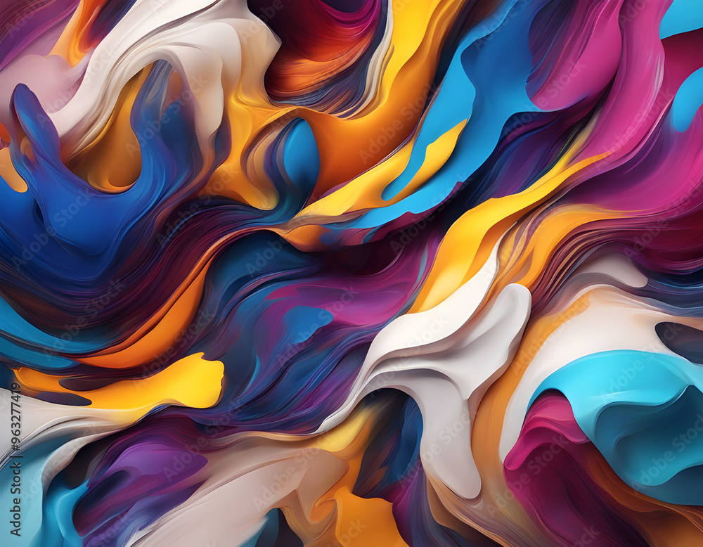 Fototapeta premium Abstract background with colorful oil paint, colorful modern art concept artistic wallpaper