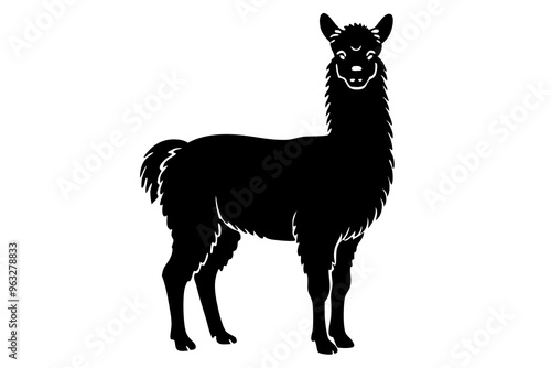 Alpaca silhouette vector illustraion