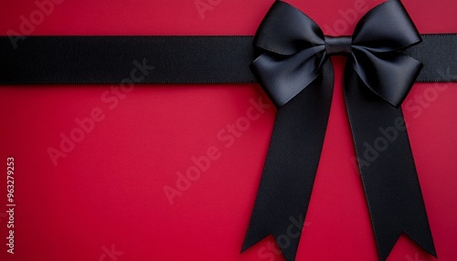 Elegant black ribbon banner on a vibrant red background highlighting the excitement of Black Friday sale. Perfect for capturing attention and promoting special offers.