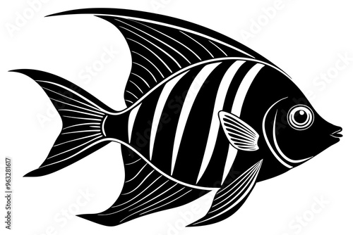 Angelfish silhouette vector illustration