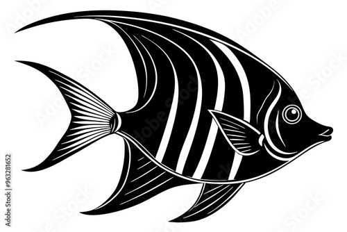 Angelfish silhouette vector illustration